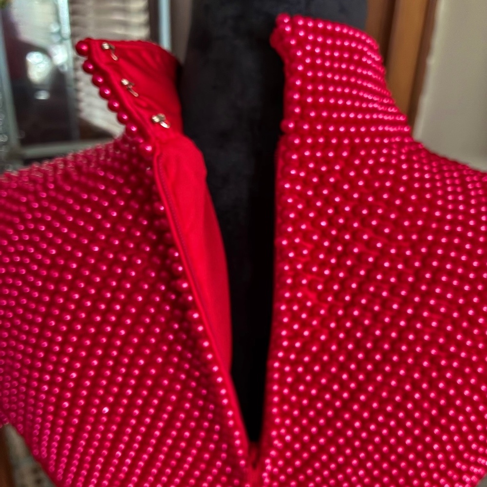 "Cache" Beaded Formal Top, Red, 10, Guc - image 6